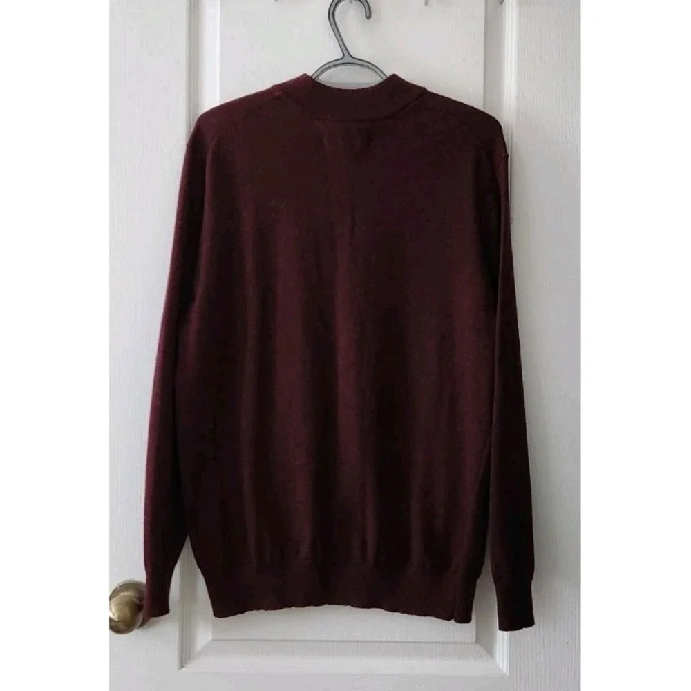 Joseph Abboud Mens Sweater Pullover Merino Wool Blend Long Sleeve Mock Neck Sz L